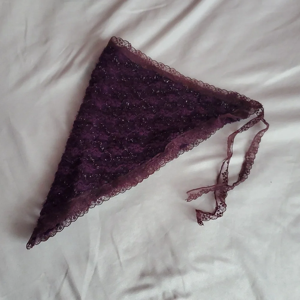 Hair Wrap Bandanas, Black And Purple/Maroon